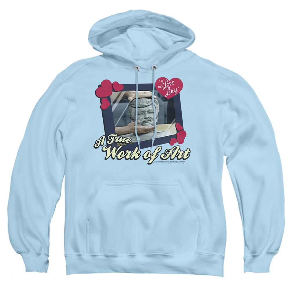 I Love Lucy Work Of Art Mens Hoodie Light Blue Officially Licensed