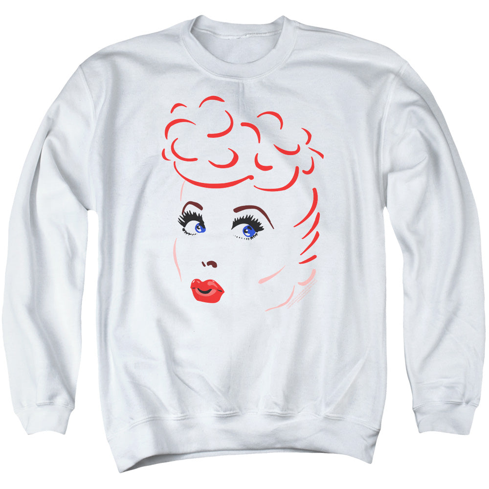 I Love Lucy Lines Face Mens Crewneck Sweatshirt White Officially Licensed
