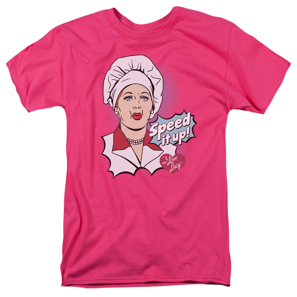 I Love Lucy Speed It Up Mens T Shirt Hot Pink Officially Licensed