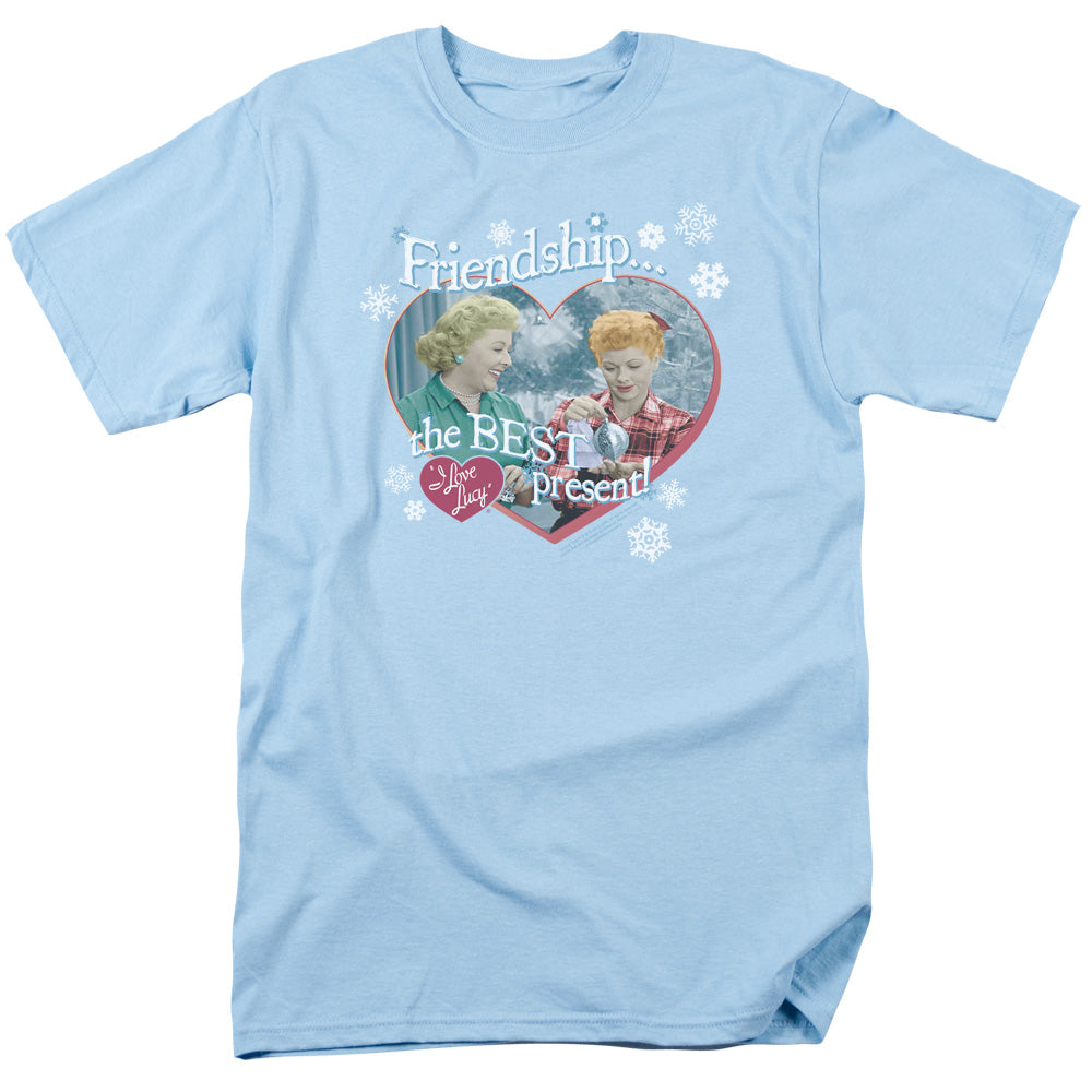 I Love Lucy The Best Present Mens T Shirt Light Blue Officially Licensed