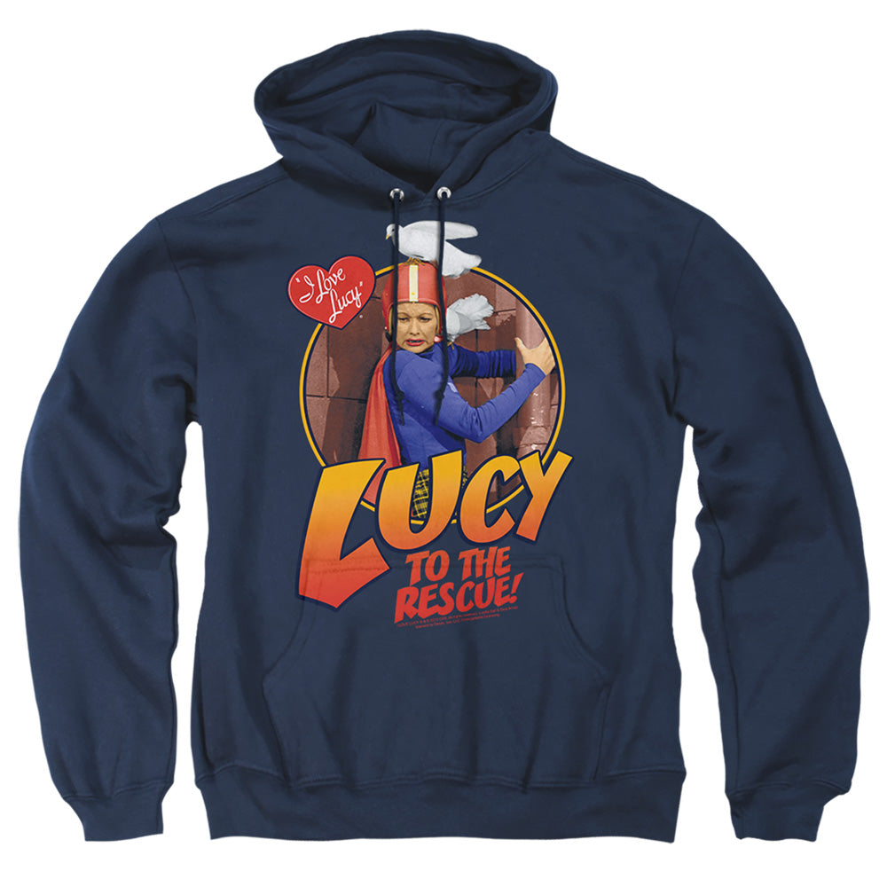 I Love Lucy To The Rescue Mens Hoodie Navy Officially Licensed