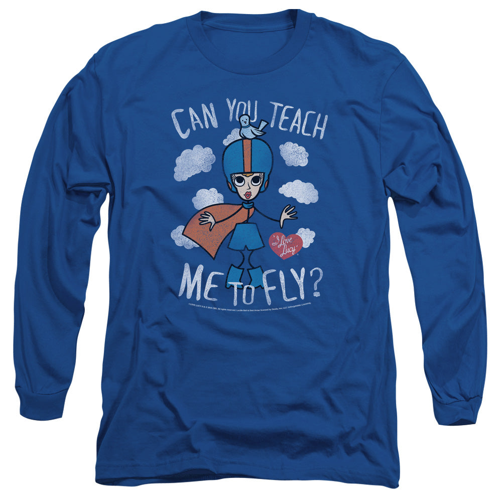 I Love Lucy Fly Mens Long Sleeve Shirt Royal Officially Licensed