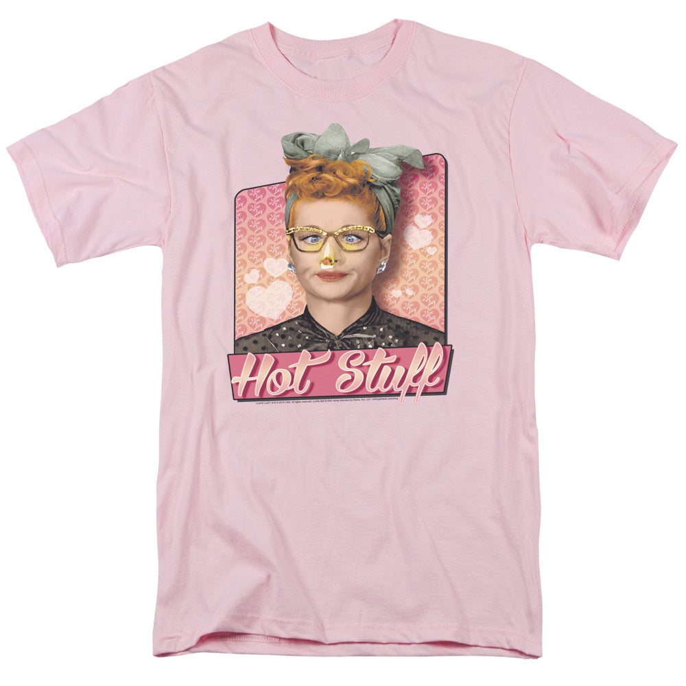 I Love Lucy Hot Stuff Mens T Shirt Pink Officially Licensed