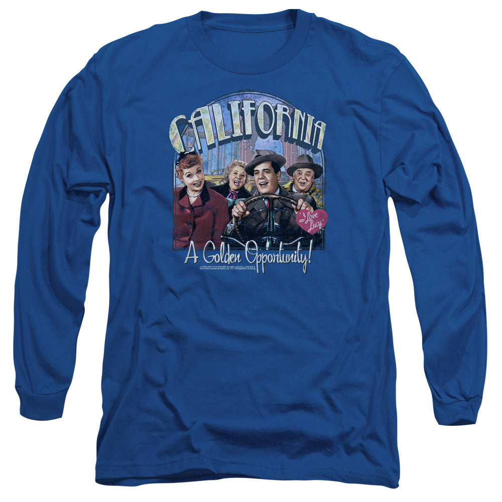 I Love Lucy Golden Opportunity Mens Long Sleeve Shirt Royal Officially Licensed