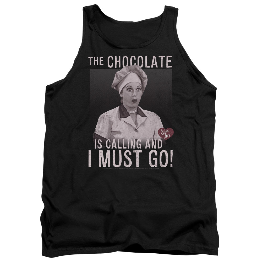 I Love Lucy Chocolate Calling Mens Tank Top Shirt Black Officially Licensed