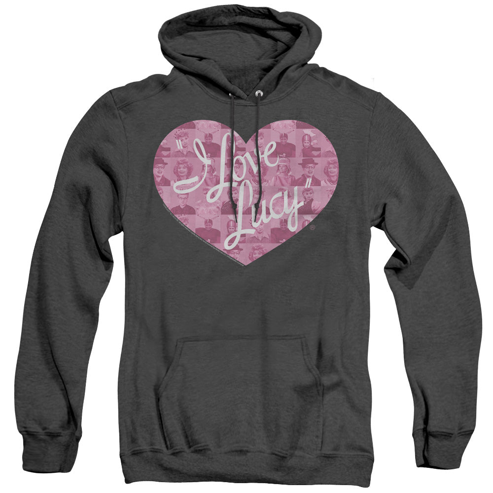 I Love Lucy Many Moods Logo Mens Heather Hoodie Black Officially Licensed