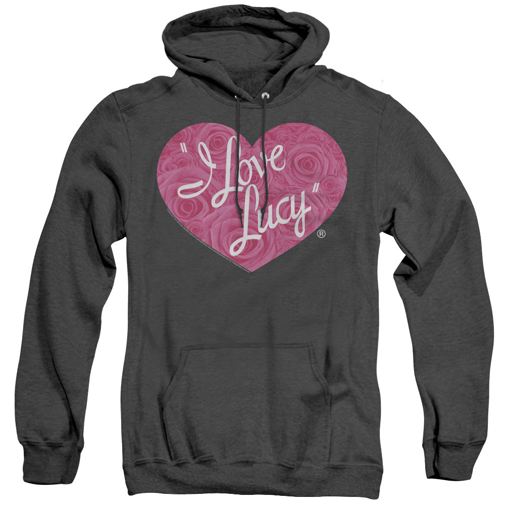 I Love Lucy Floral Logo Mens Heather Hoodie Black Officially Licensed