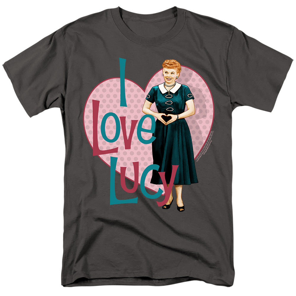 I Love Lucy Heart You Mens T Shirt Charcoal Officially Licensed