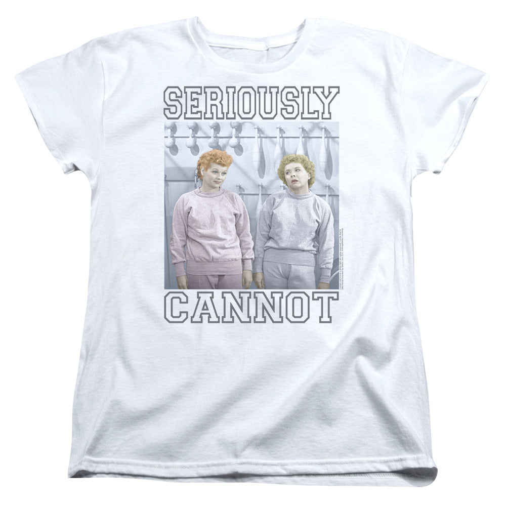I Love Lucy Seriously Cannot S S Women's Tee White Officially Licensed