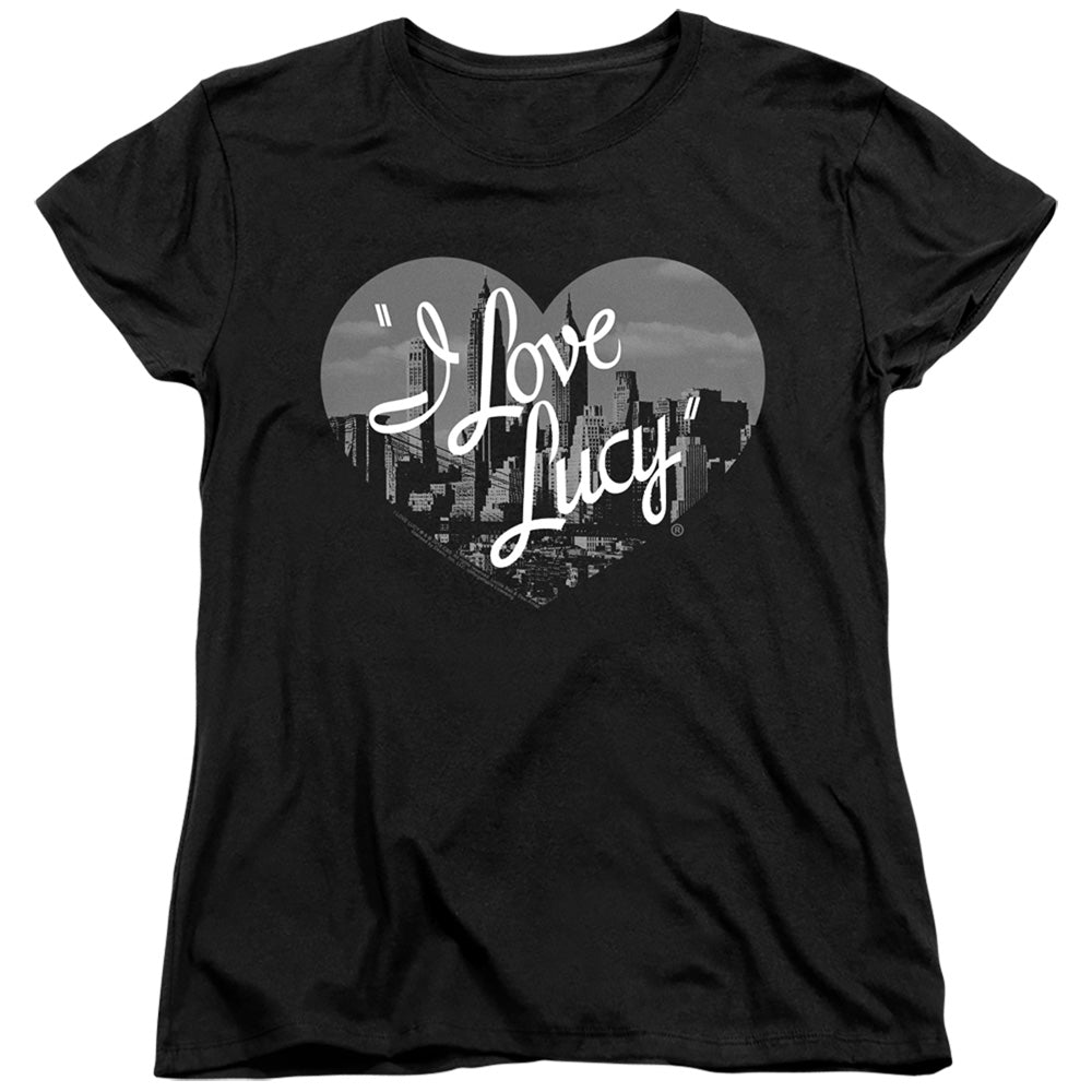 I Love Lucy Nostaic City S S Women's Tee Black Officially Licensed