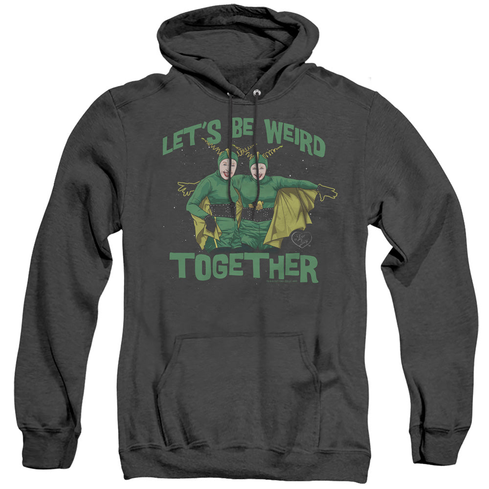 I Love Lucy Weird Together Mens Heather Hoodie Black Officially Licensed
