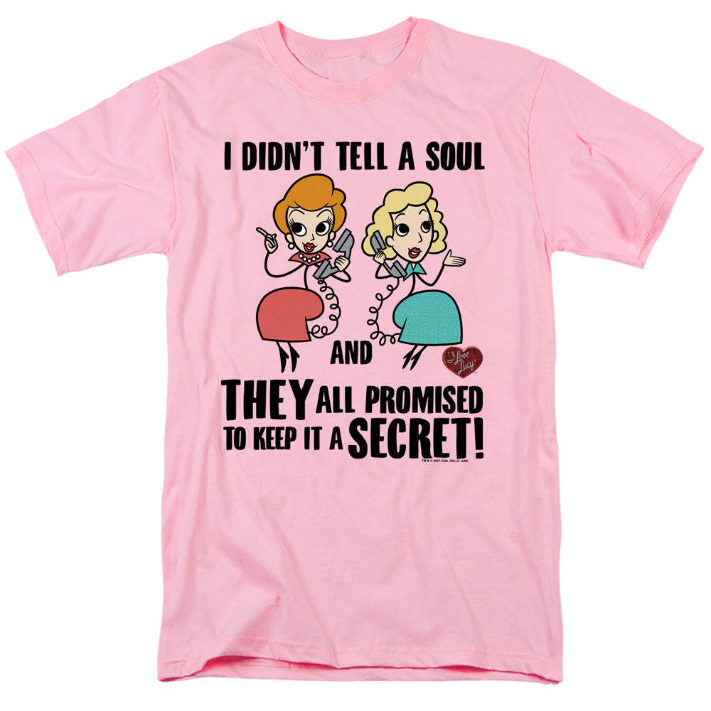 I Love Lucy Gossip Promises Mens T Shirt Pink Officially Licensed