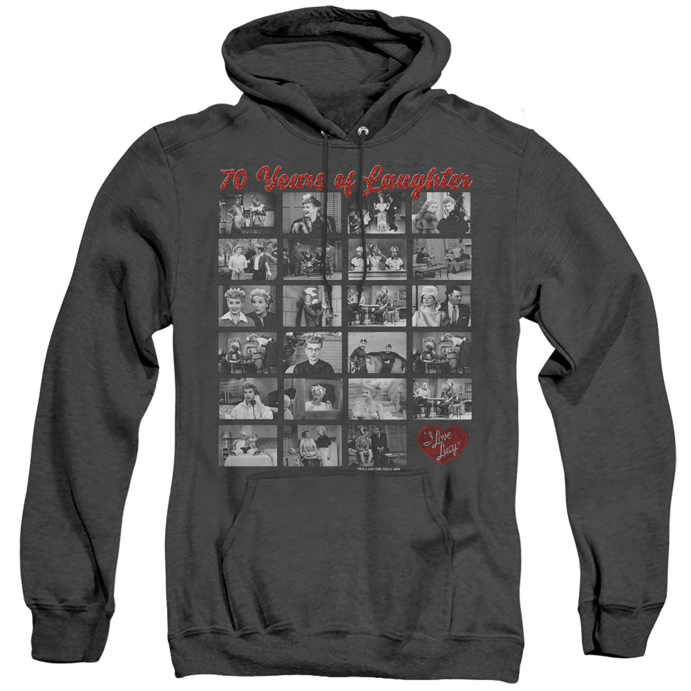 I Love Lucy Film Strip Mens Heather Hoodie Black Officially Licensed