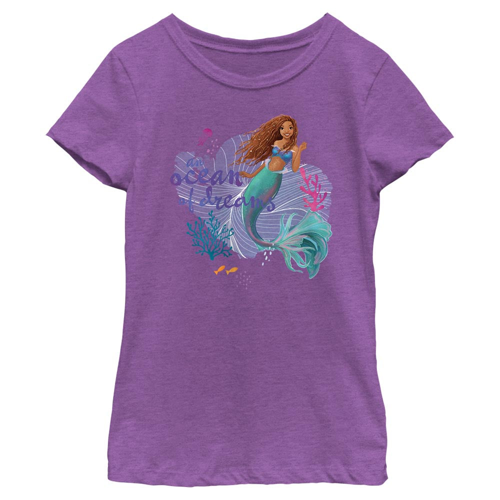 Disney Ariel an Ocean of Dreams Scene Girls Kids T Shirt