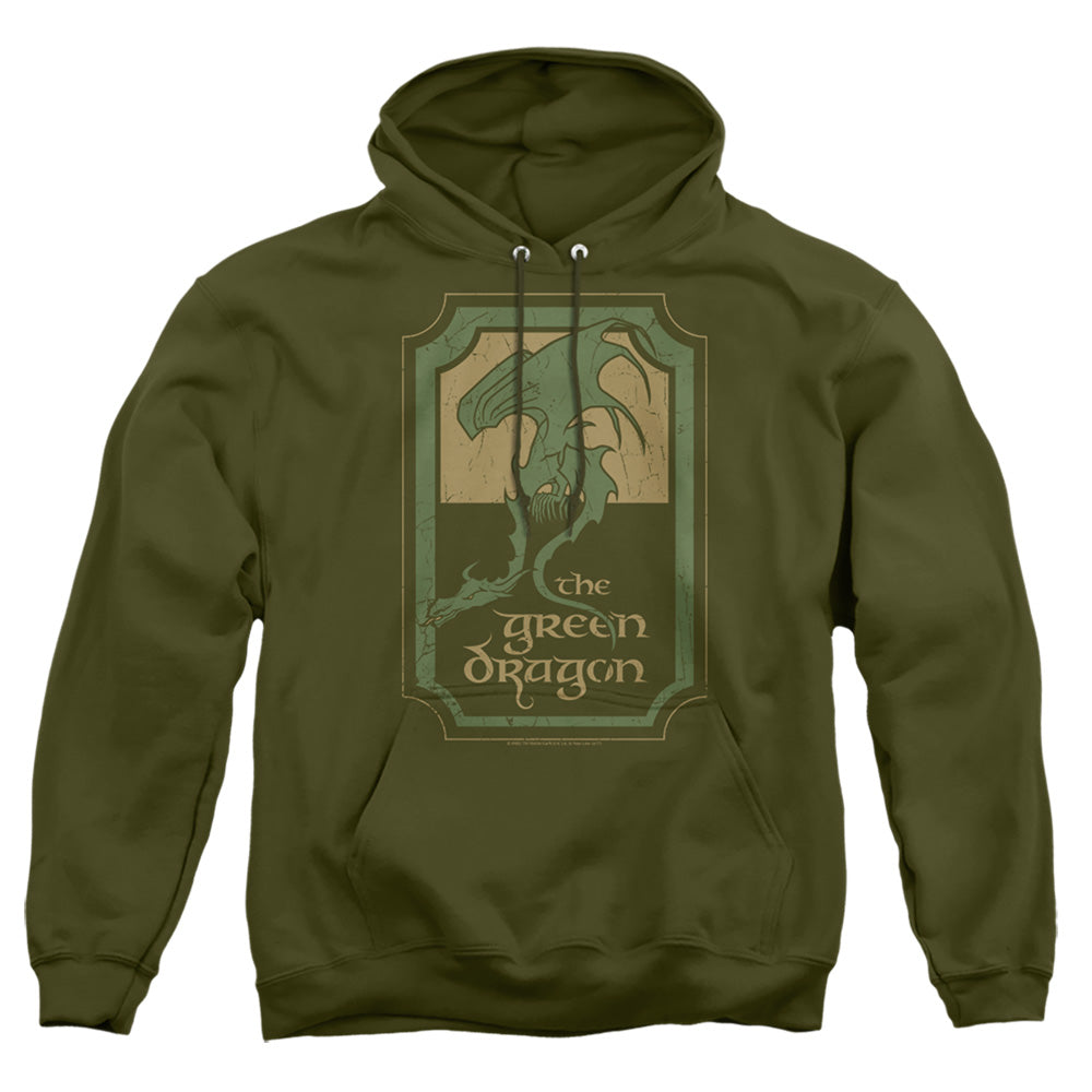 Lord Of The Ringsd Of The Rings Green Dragon Tavern Mens Hoodie Military Green Officially Licensed