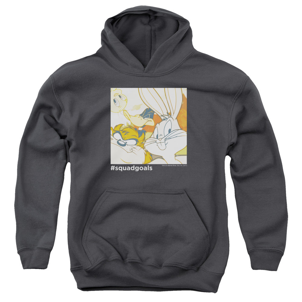 Looney Tunes Squad Goals Kids Youth Hoodie Charcoal Officially Licensed
