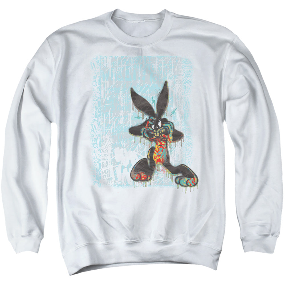 Looney Tunes Graffiti Rabbit Mens Crewneck Sweatshirt White Officially Licensed