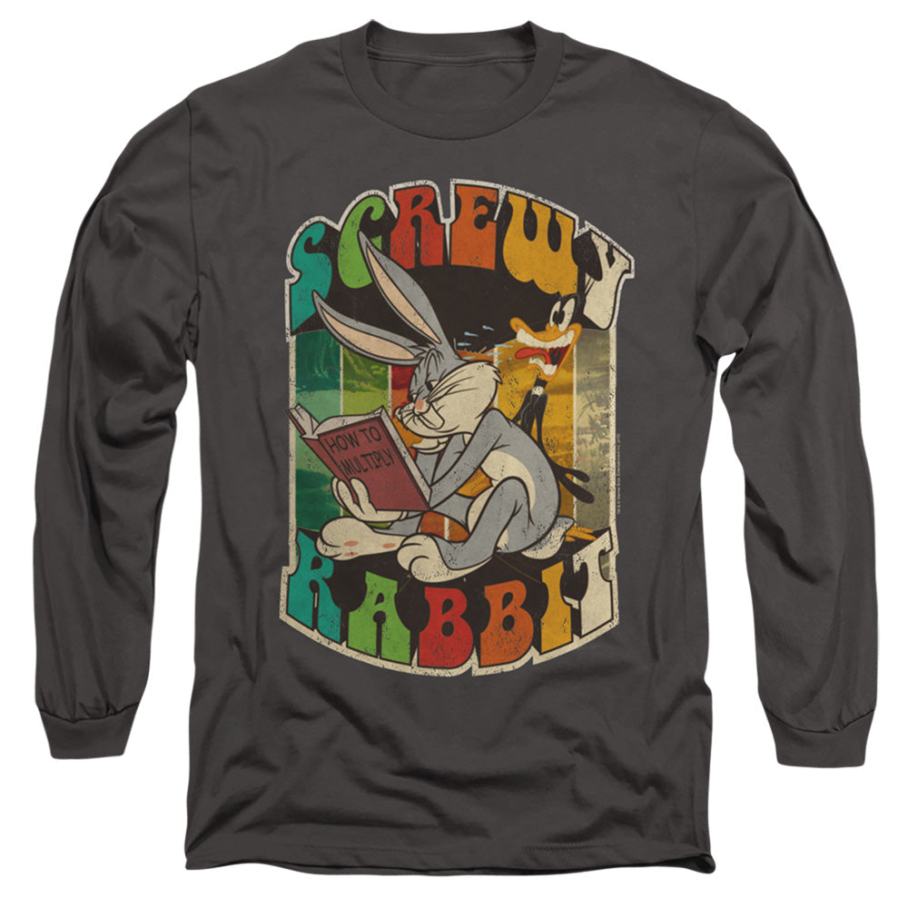 Looney Tunes Screwy Rabbit Mens Long Sleeve Shirt Charcoal Officially Licensed Officially Licensed
