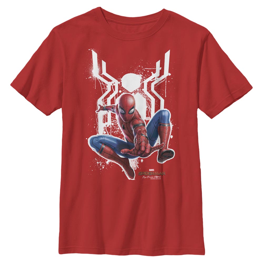 Marvel Spider-Man: Far From Home Logo Splatter Boys Kids T Shirt