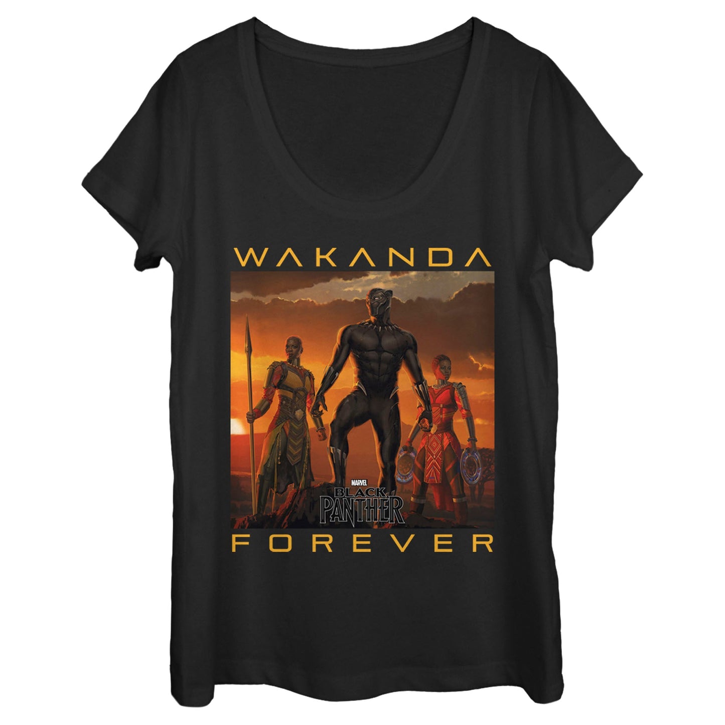 Marvel Wakanda Forever Womens Scoop Neck T Shirt