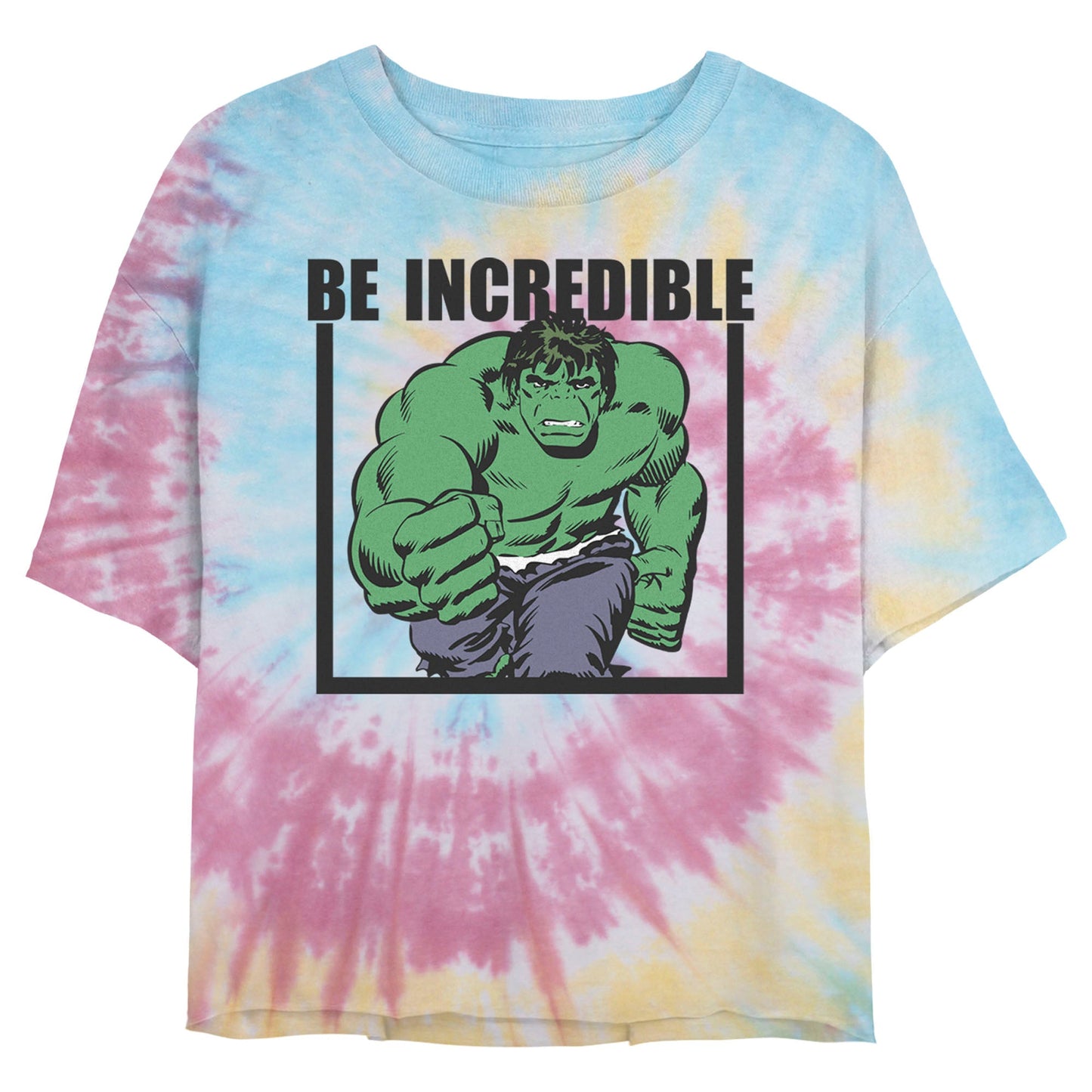 Marvel Be Incredible Tie-Dye Swirl Juniors T Shirt