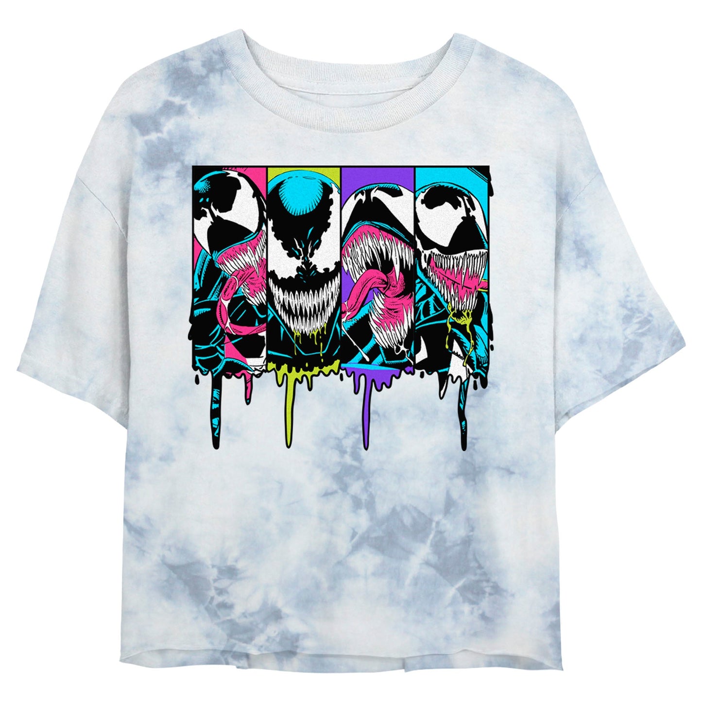 Marvel Neon Venom Bombard Tie-Dye Juniors T Shirt
