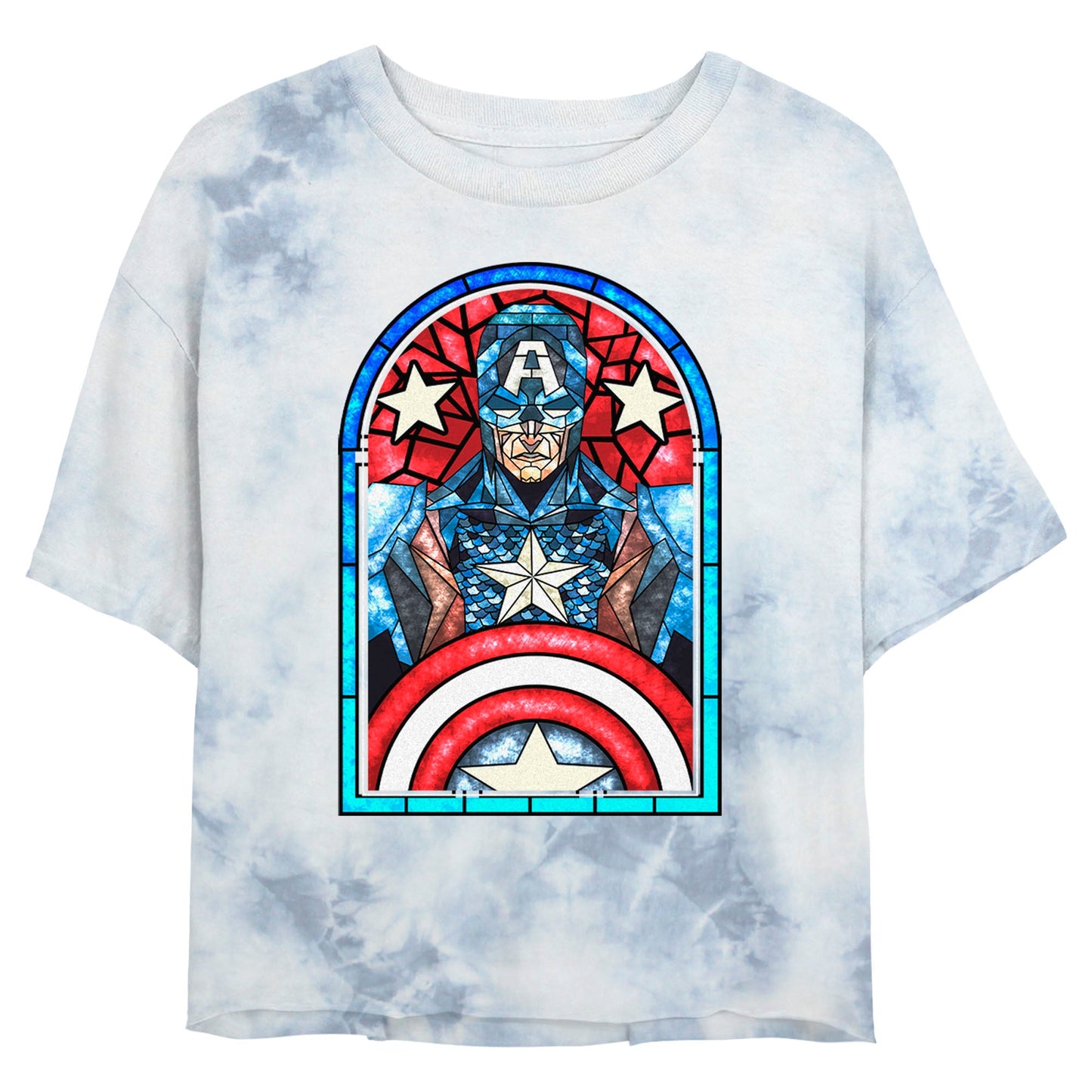 Marvel Cap Glass Bombard Junior's Tie-Dye T Shirt