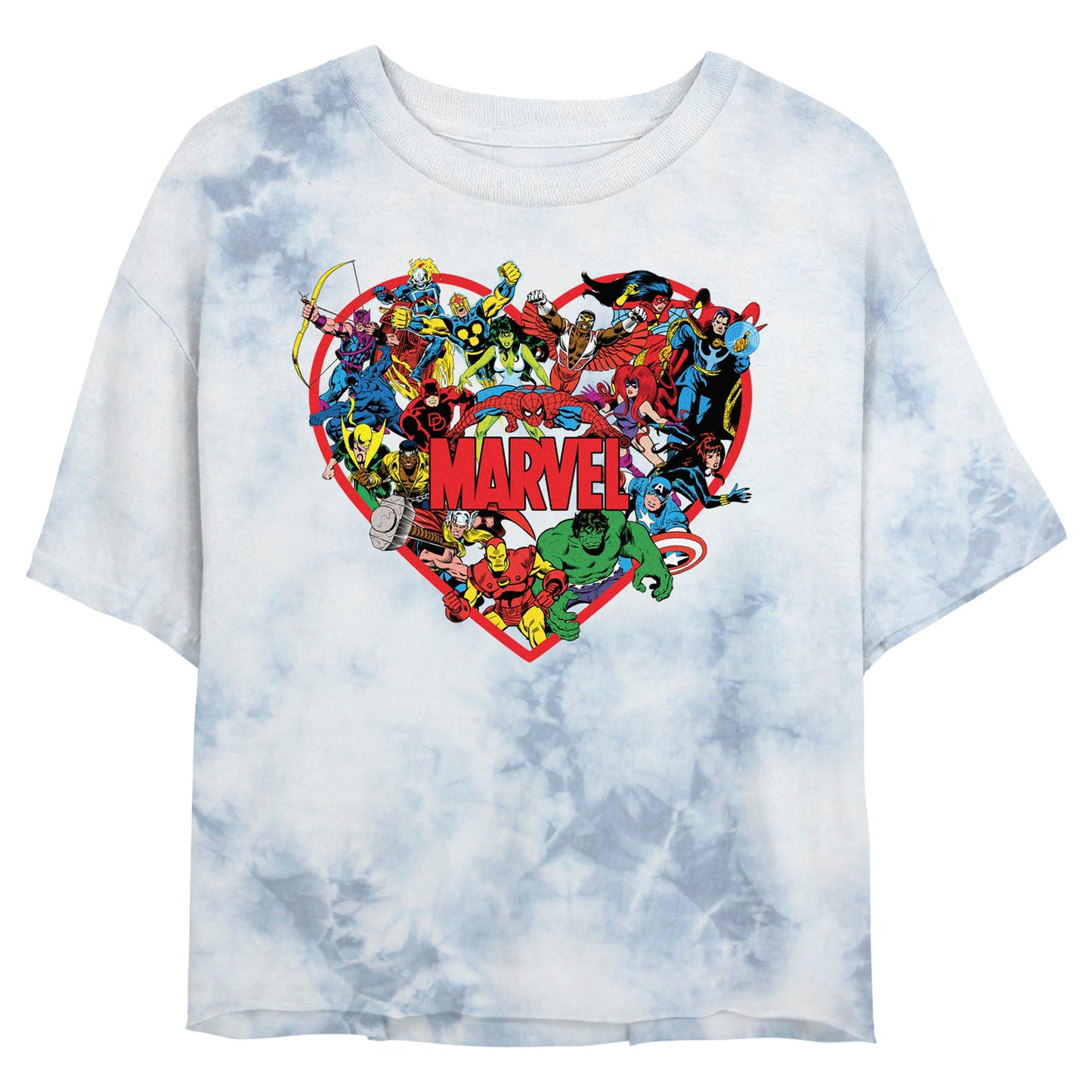 Marvel Marvel Hero Heart Bombard Junior's Tie-Dye T Shirt