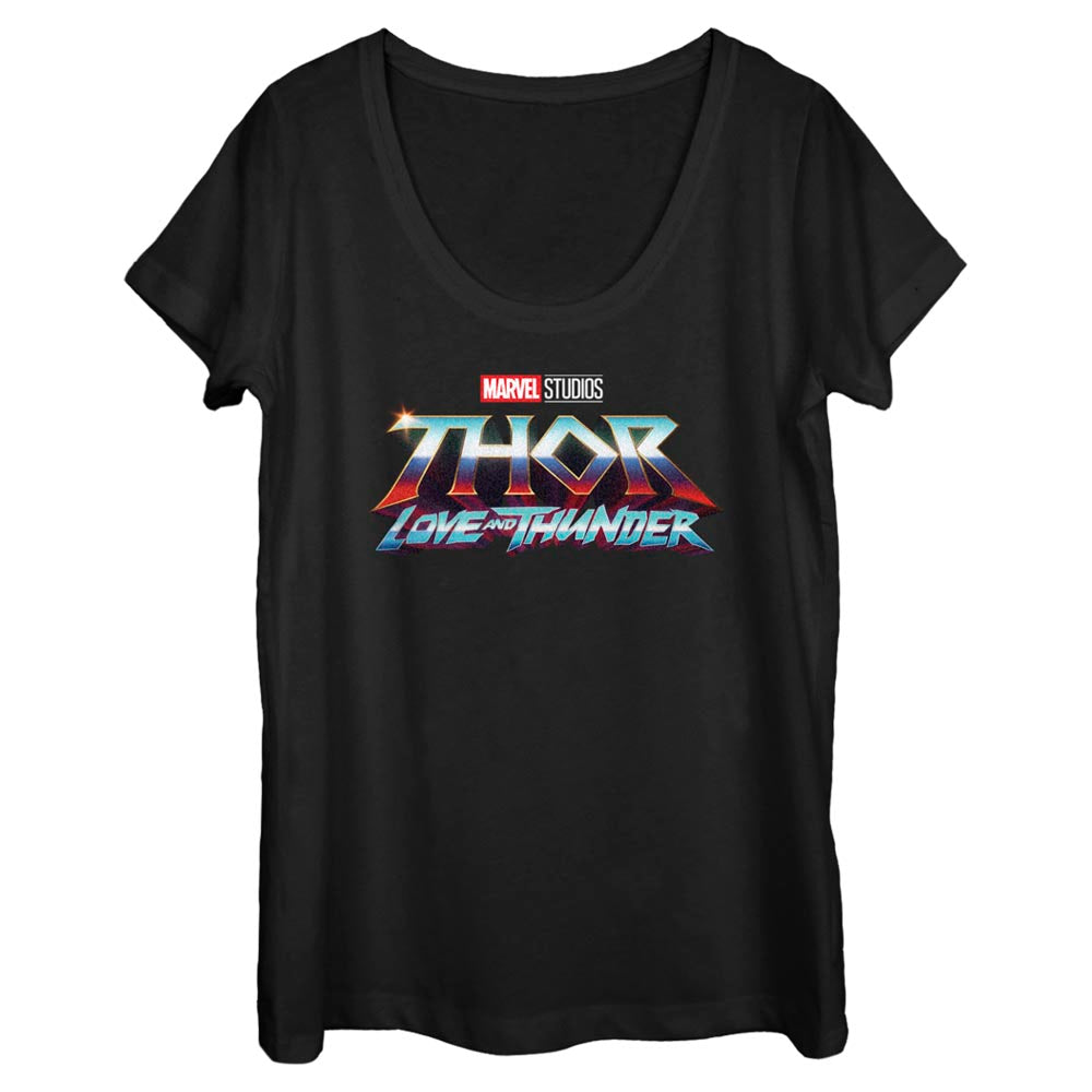 Marvel Thunder Logo Scoop Neck Womens T Shirt