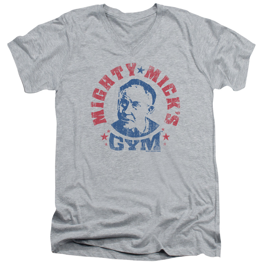 Rocky Mighty Micks Gym Mens Slim Fit V-Neck T Shirt Athletic Heather Officially Licensed