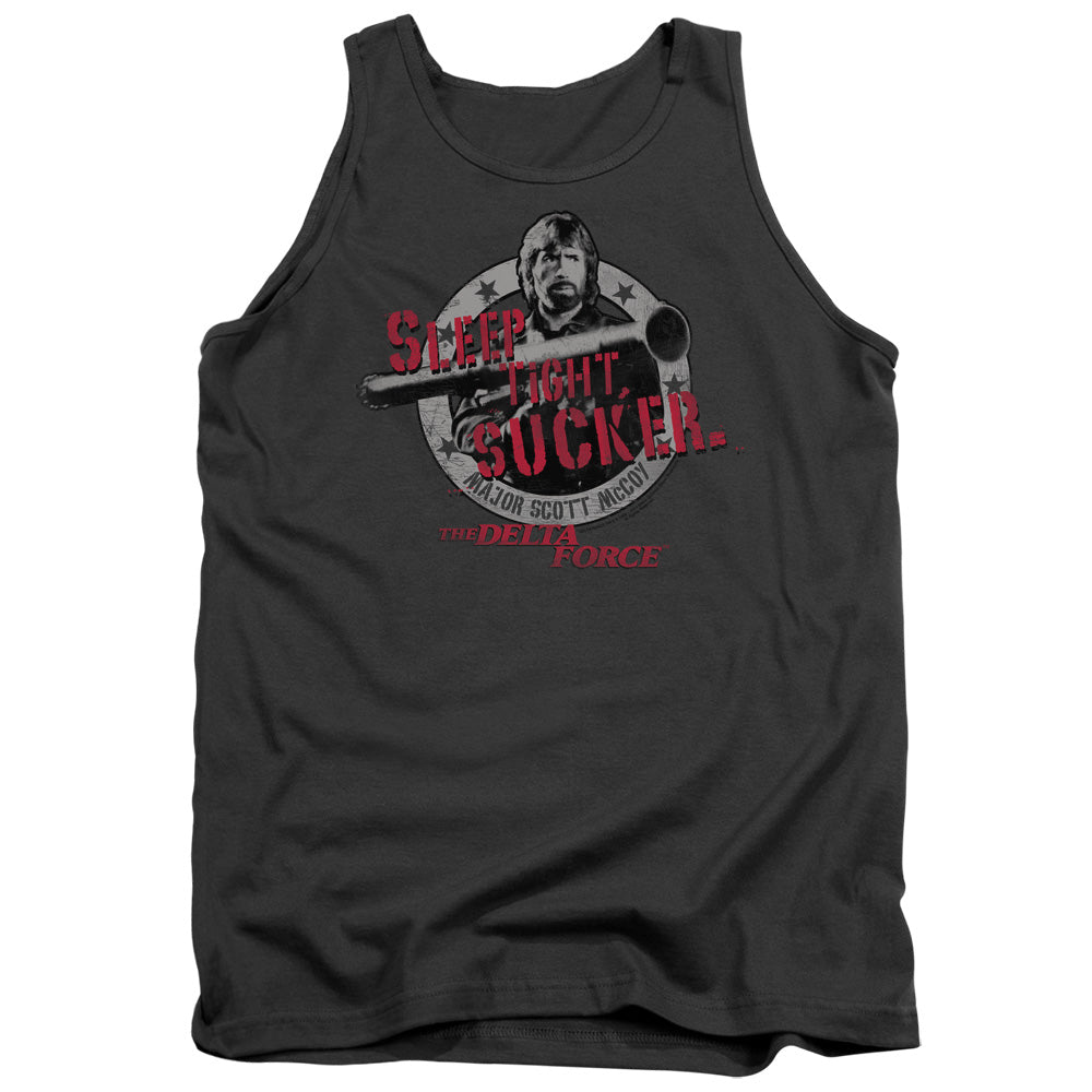 Delta Force Sleep Tight Mens Tank Top Shirt Charcoal Officially Licensed