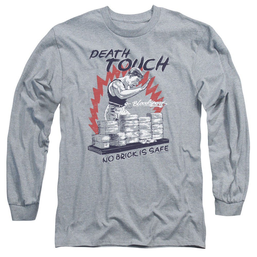 Bloodsport Death Touch Mens Long Sleeve Shirt Athletic Heather Officially Licensed Officially Licensed