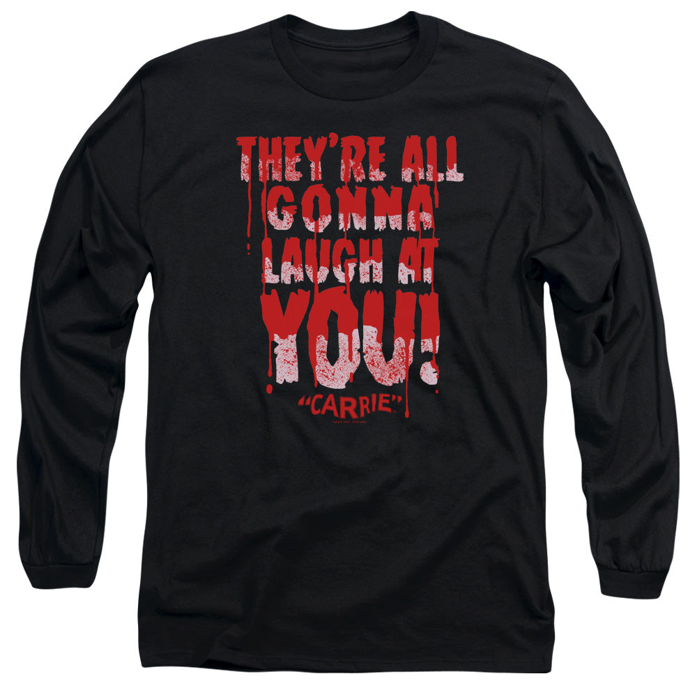 Carrie Laugh At You Mens Long Sleeve Shirt Black Officially Licensed Officially Licensed