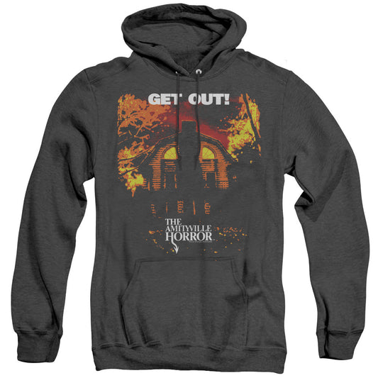 Amityville Horror Get Out Mens Heather Hoodie Black Officially Licensed
