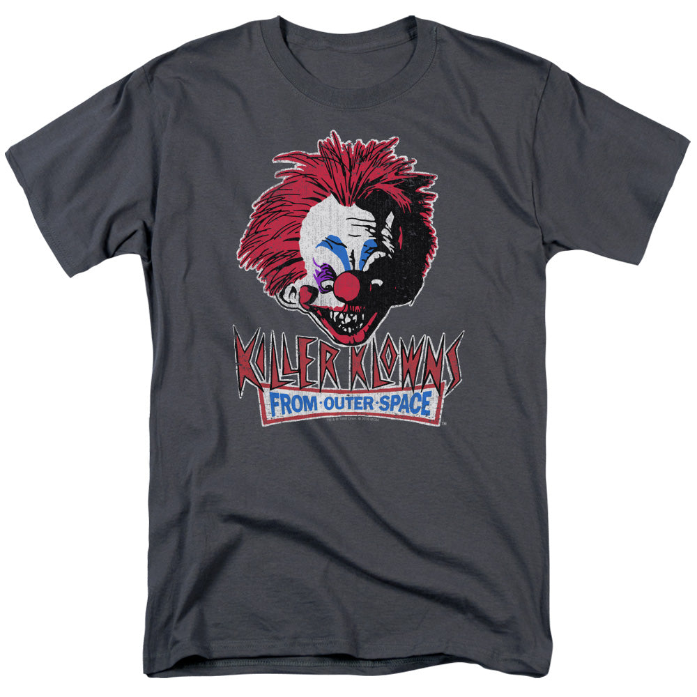 Killer Klowns From Outer Space Rough Clown Mens T Shirt Charcoal Officially Licensed