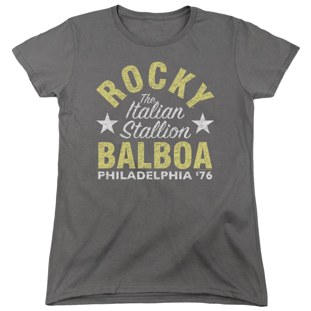 Rocky Rocky Philly Womens T Shirt Charcoal Officially Licensed