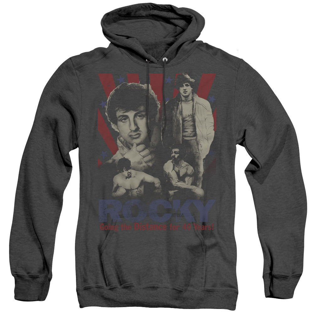 Rocky Going The Distance Mens Heather Hoodie Black Officially Licensed
