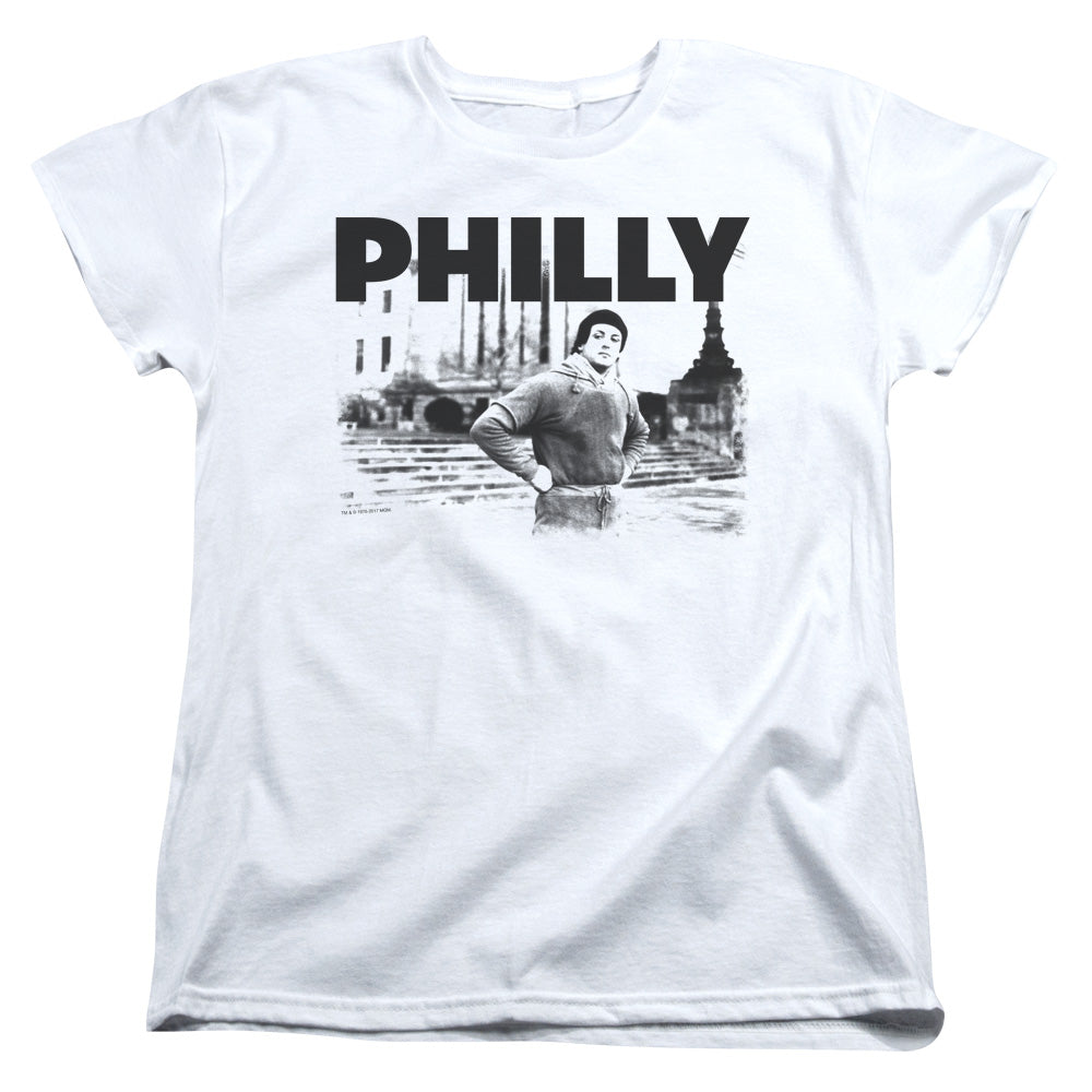 Rocky Philly Womens T Shirt White Officially Licensed