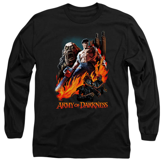 Army Of Darkness Painted Evil Mens Long Sleeve Shirt Black Officially Licensed