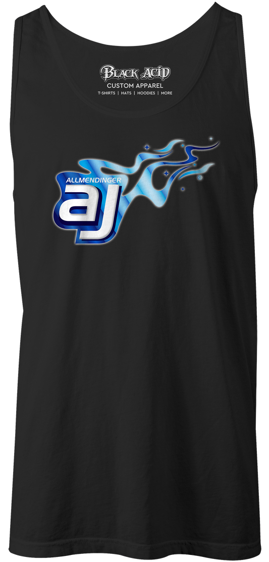 AJ Allmendinger - Men's Tank Blue Flame Logo