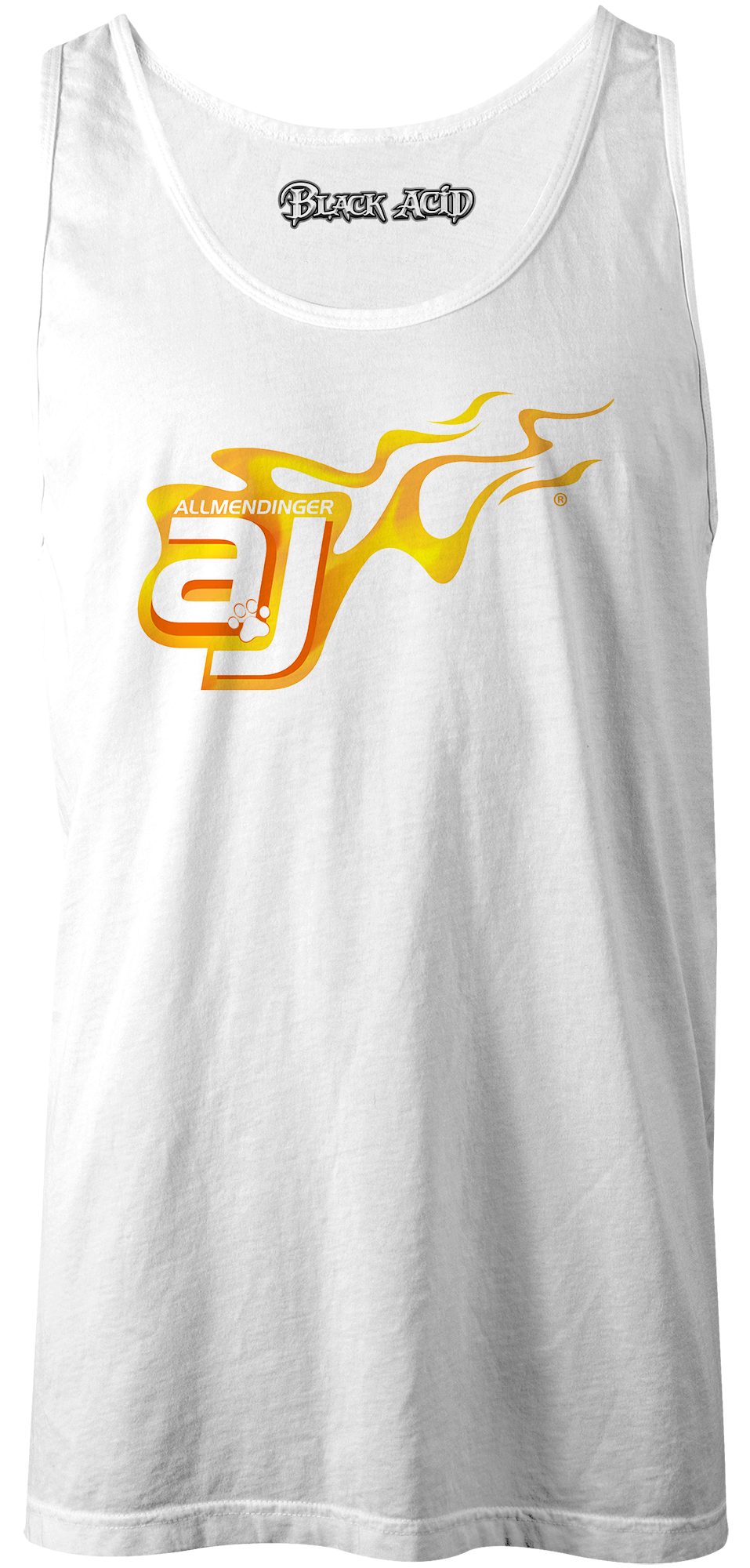 AJ Allmendinger - Men's Tank Orange Flame Logo