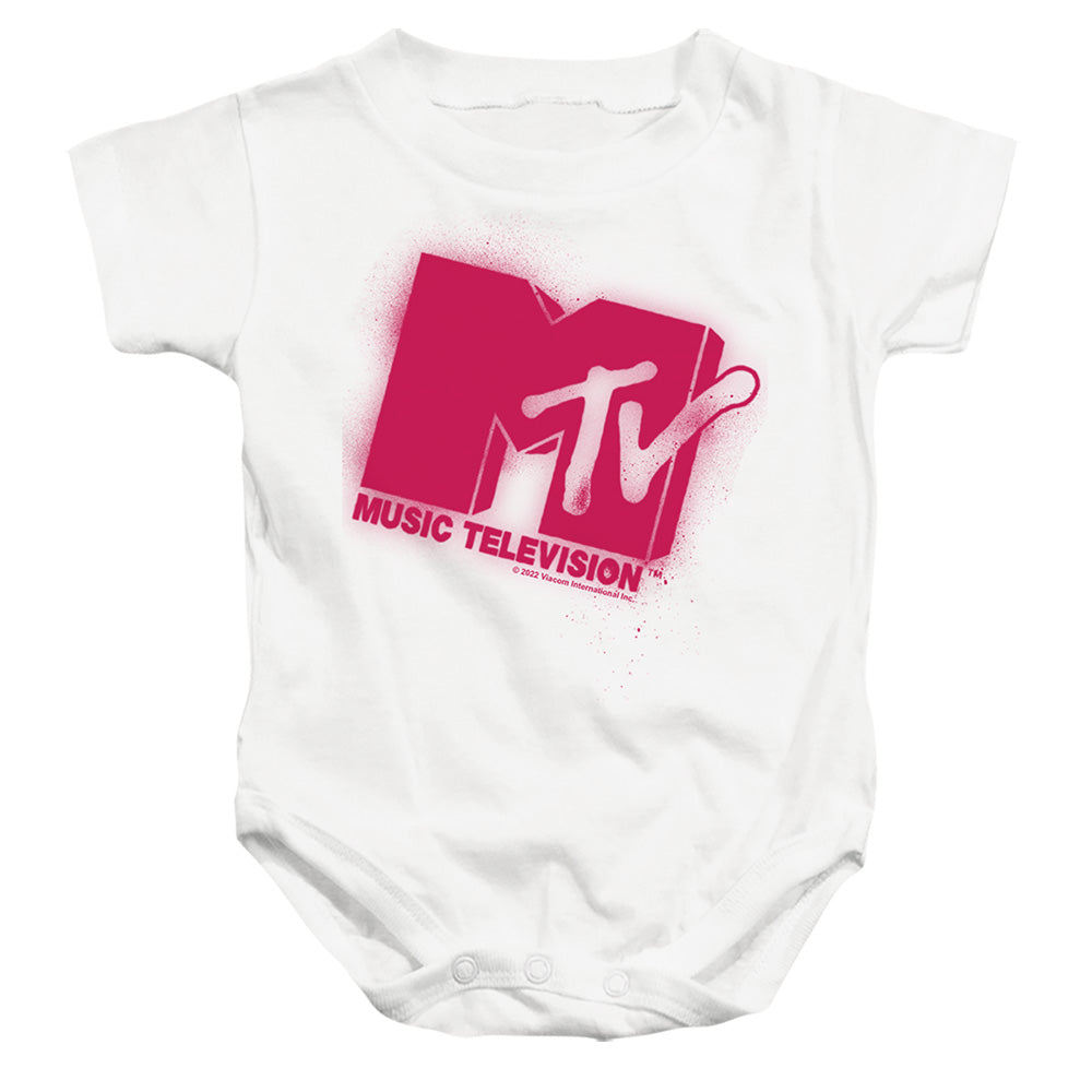 Mtv Spraypaint Logo Infant Baby Snapsuit White Officially Licensed