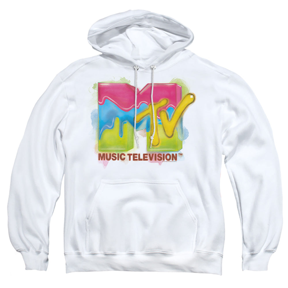 Mtv Paint Logo Mens Hoodie White