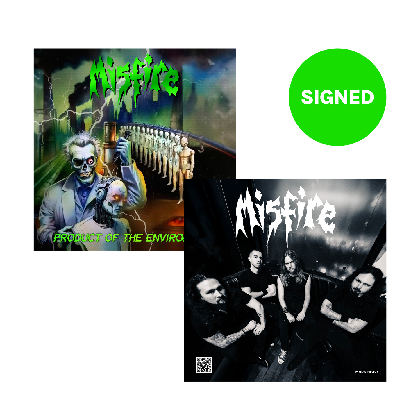 Misfire - Product Of The Environment Neon Green with Black Splatter Vinyl