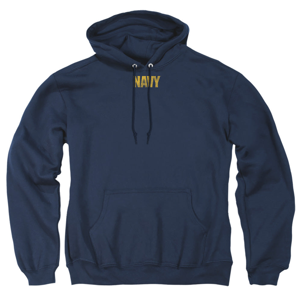 Navy Logo Mens Hoodie Navy Officially Licensed