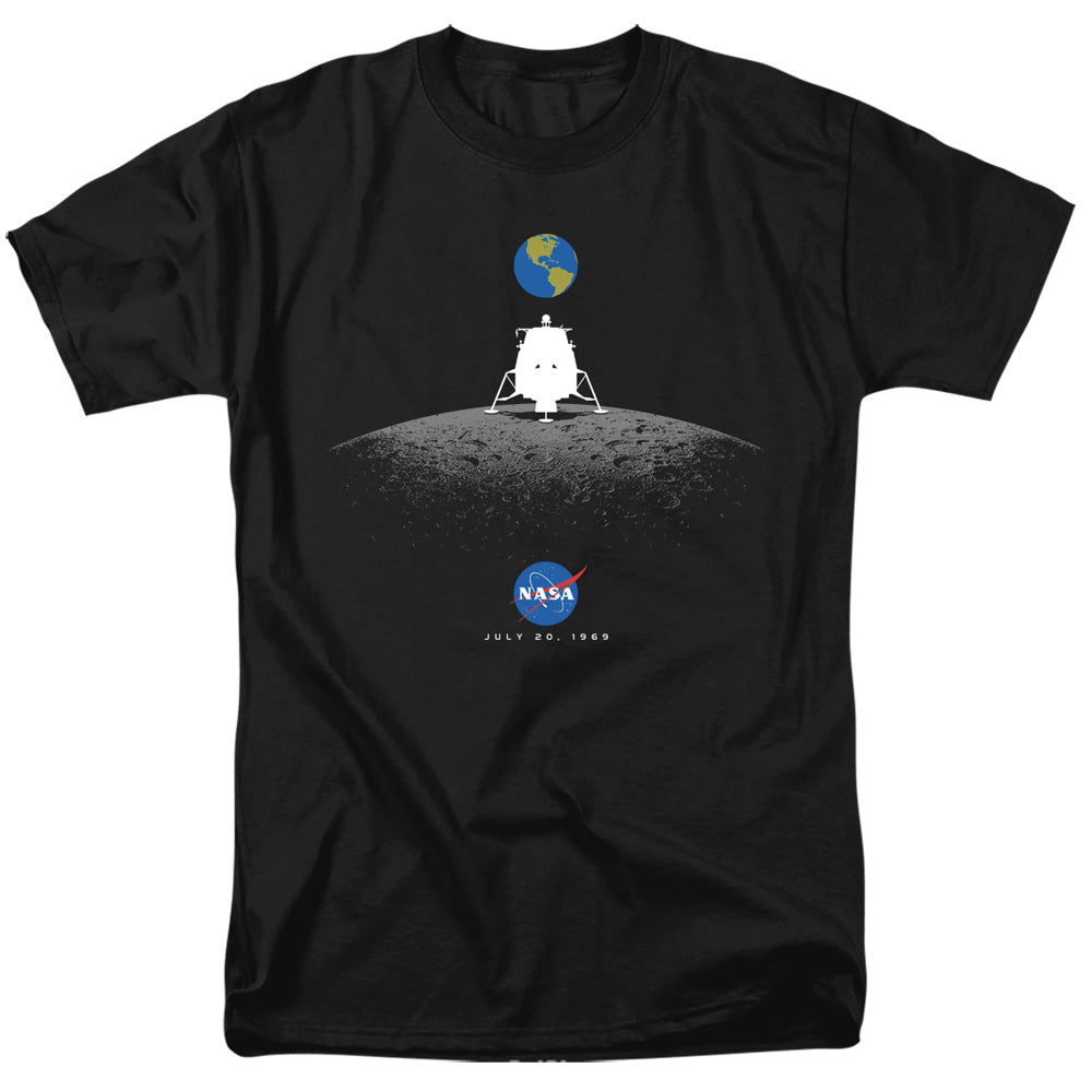Nasa Moon Landing Simple Mens T Shirt Black Officially Licensed
