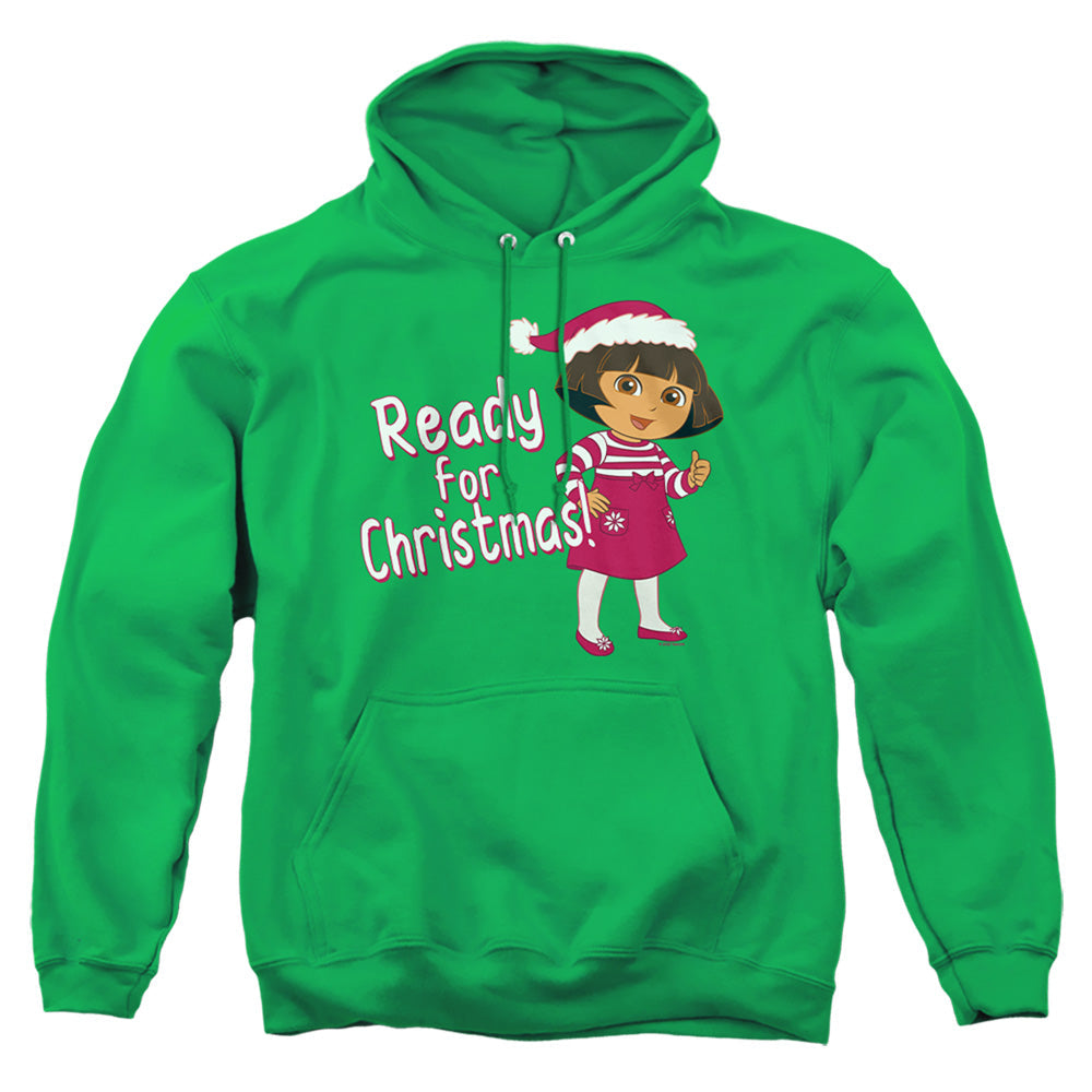 Dora The Explorer Dora Ready For The Holidays Mens Hoodie Kelly Green Officially Licensed