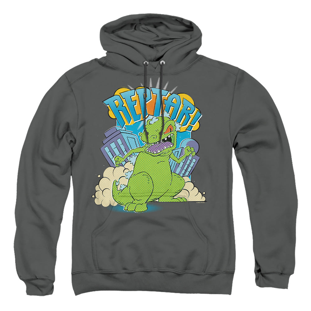 Rugrats Reptar Stomp Mens Hoodie Charcoal