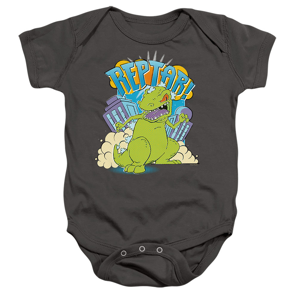 Rugrats Reptar Stomp Infant Baby Snapsuit Charcoal Officially Licensed