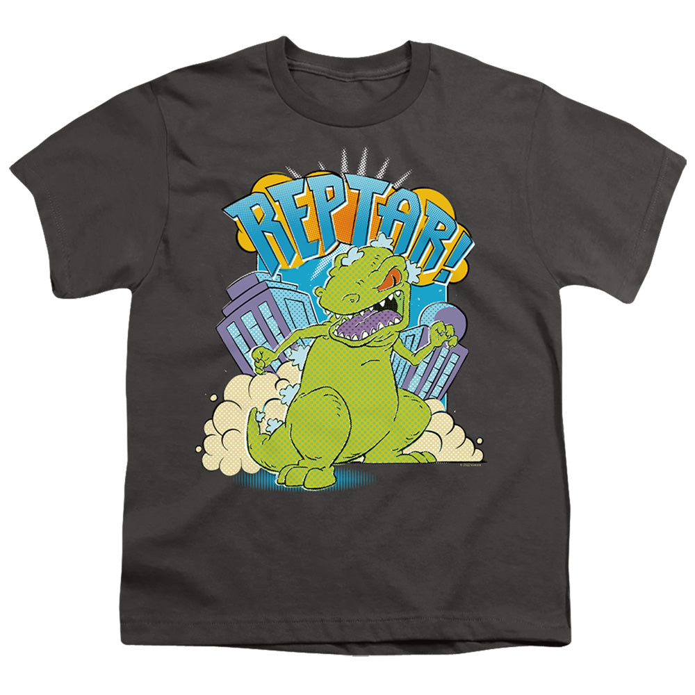 Rugrats Reptar Stomp Kids Youth T Shirt Charcoal Officially Licensed